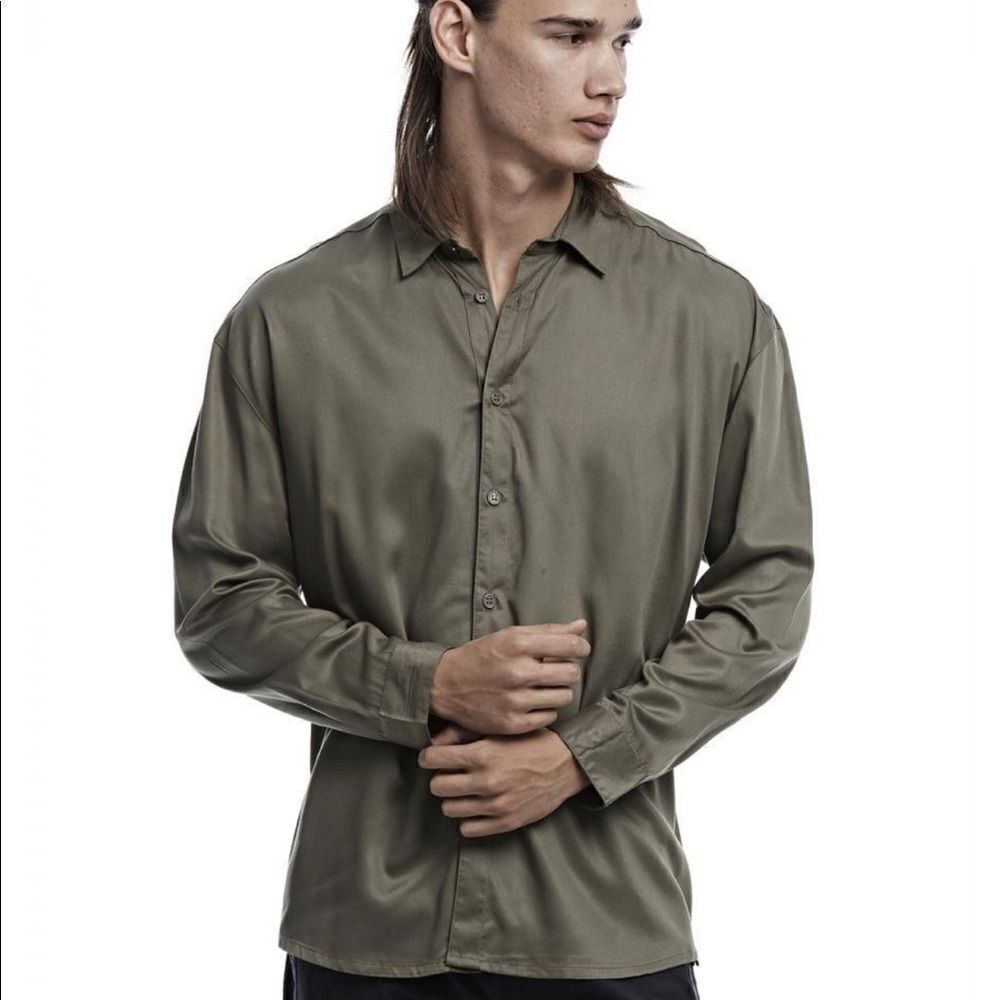 Another Influence light cinnamon button shirt, S